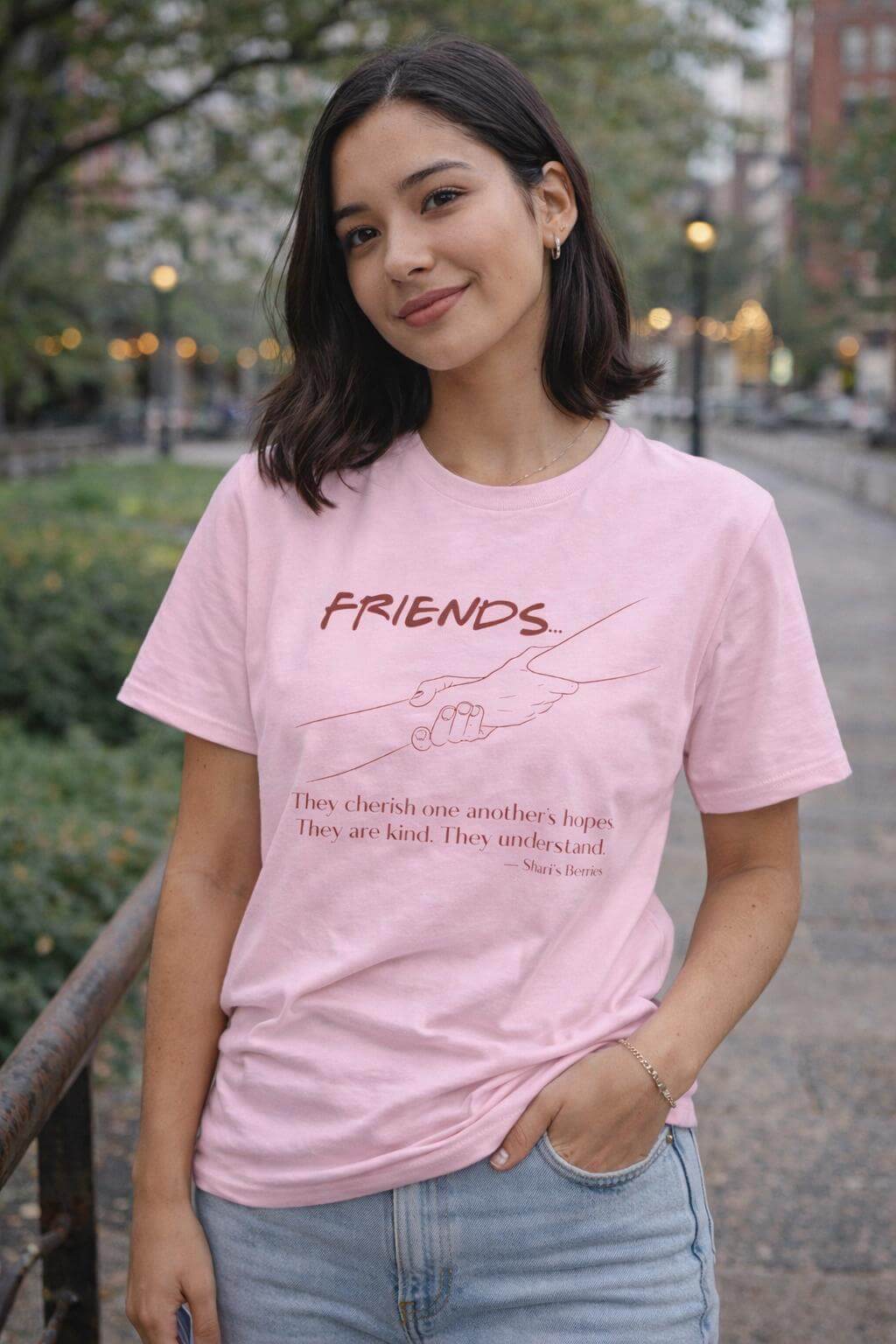 Avyron Clothing friends script minimalist quote t-shirt