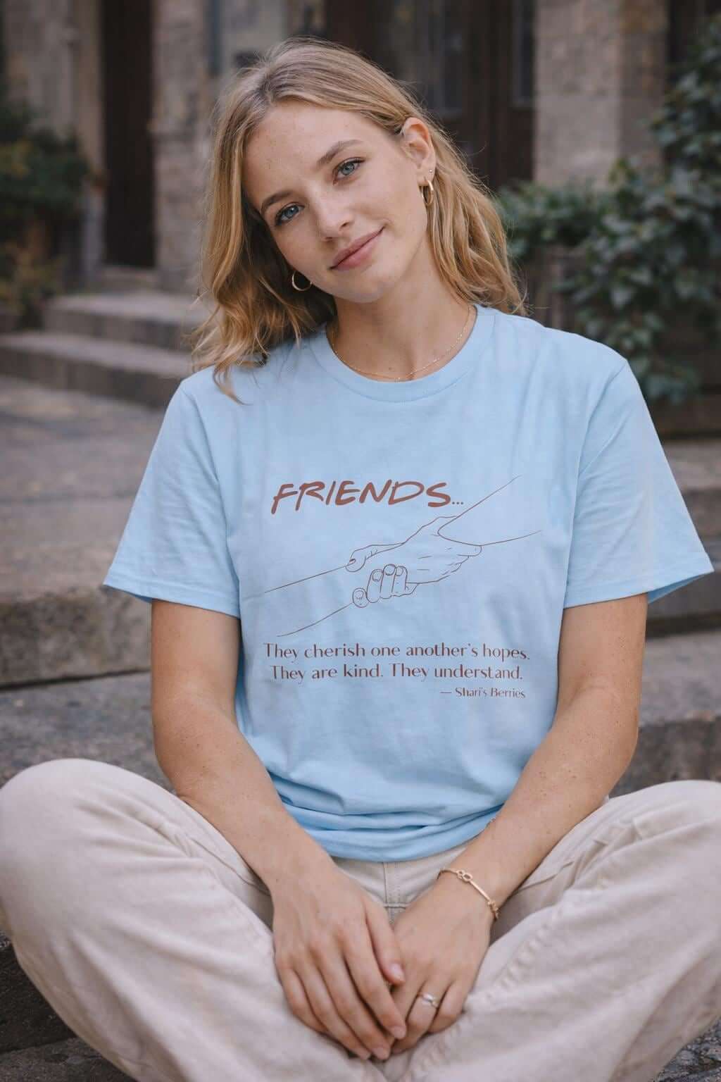 Avyron Clothing friends script minimalist quote t-shirt
