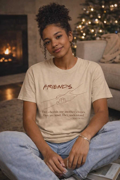 Avyron Clothing friends script minimalist quote t-shirt