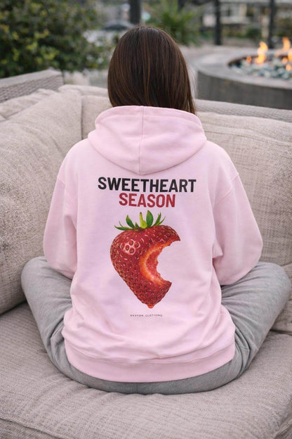 Avyron Clothing strawberry bite heart graphic hoodie