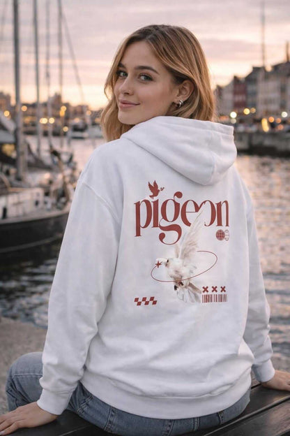 Avyron Clothing pigeon dove graphic retro typography hoodie