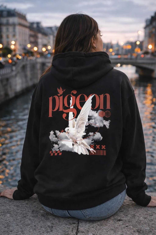 Avyron Clothing pigeon dove graphic retro typography hoodie