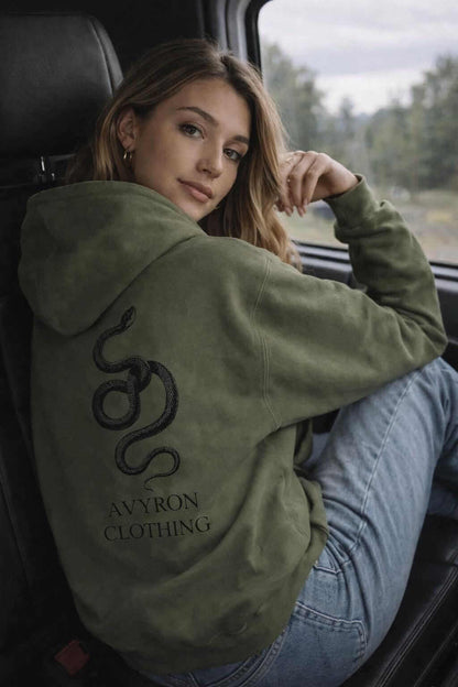 Avyron Clothing serpent snake illustration back graphic hoodie streetwear
