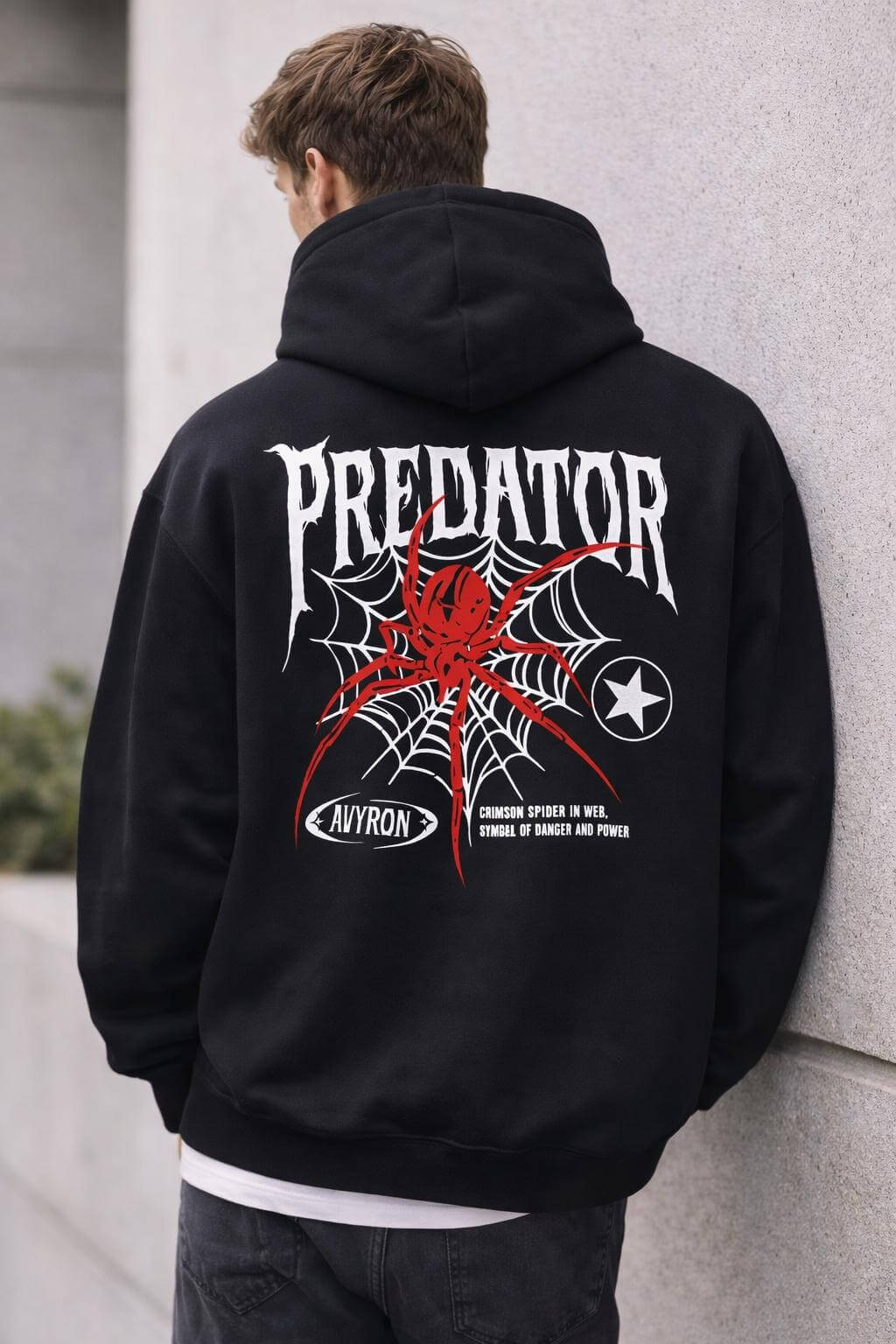 Avyron Clothing predator spider web black hoodie