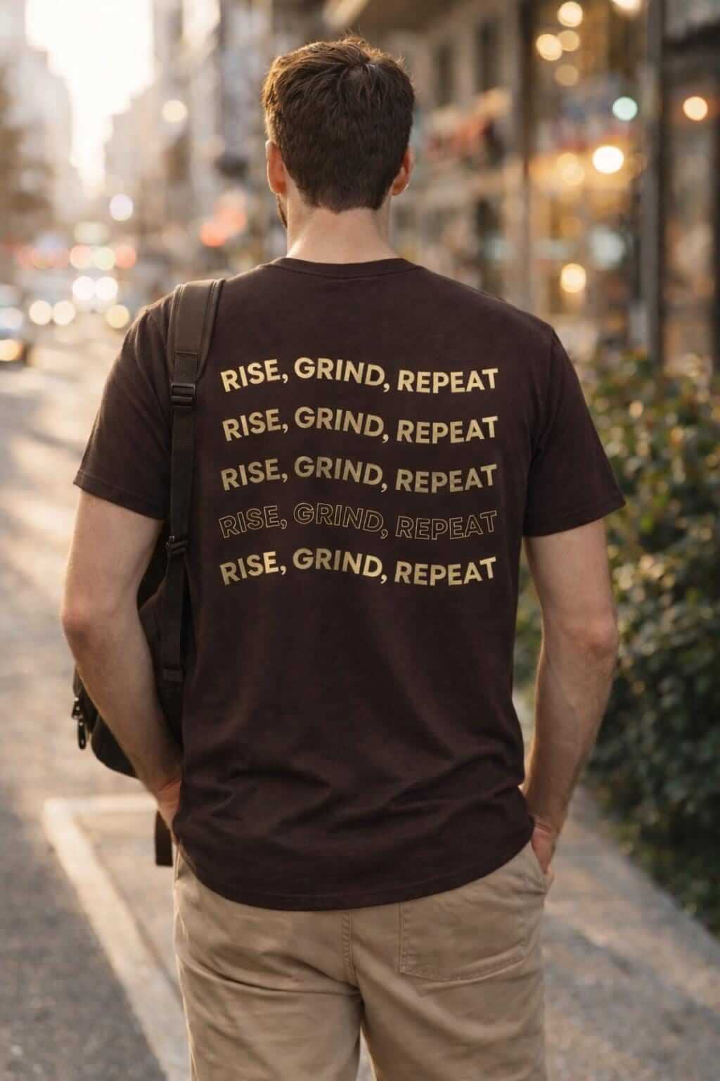 Avyron Clothing rise grind repeat motivational graphic tee