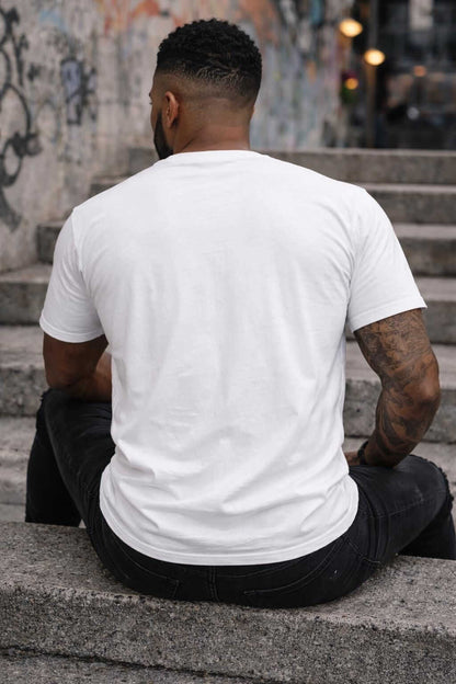 Avyron Clothing skull typography AVYRON stacked text vintage skull graphic tee