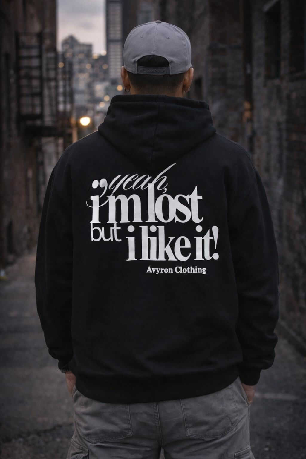 Avyron Clothing I'm lost but I like it typographic hoodie