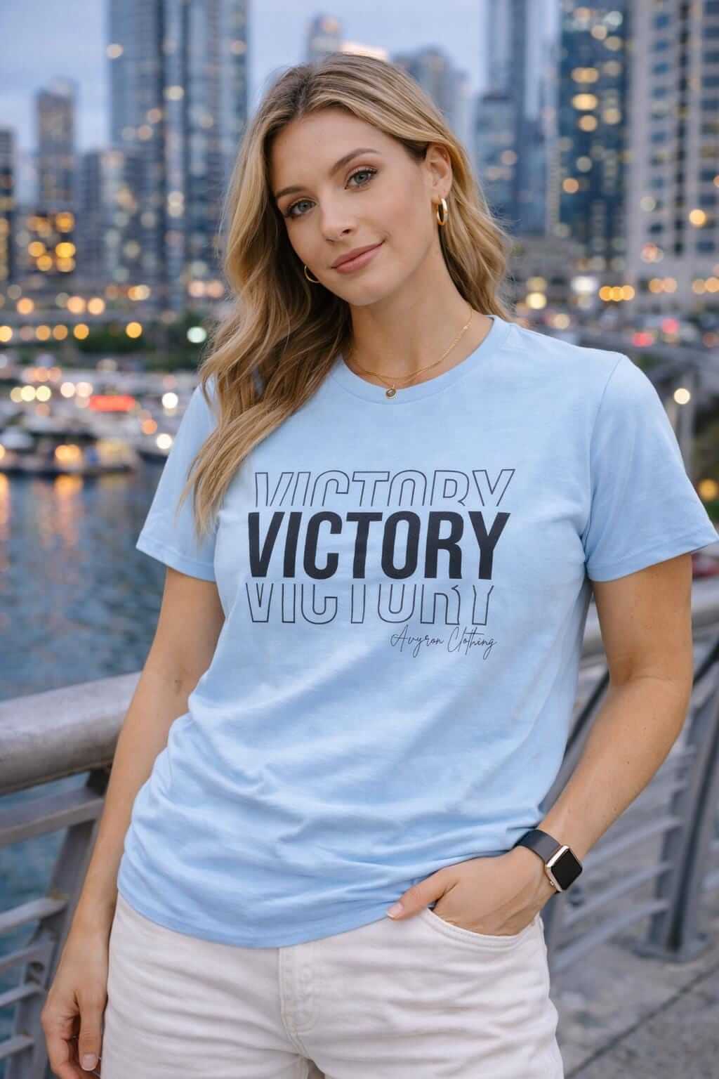 Avyron Clothing victory block text minimalist graphic tee shirt