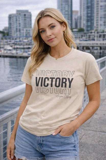 Avyron Clothing victory block text minimalist graphic tee shirt