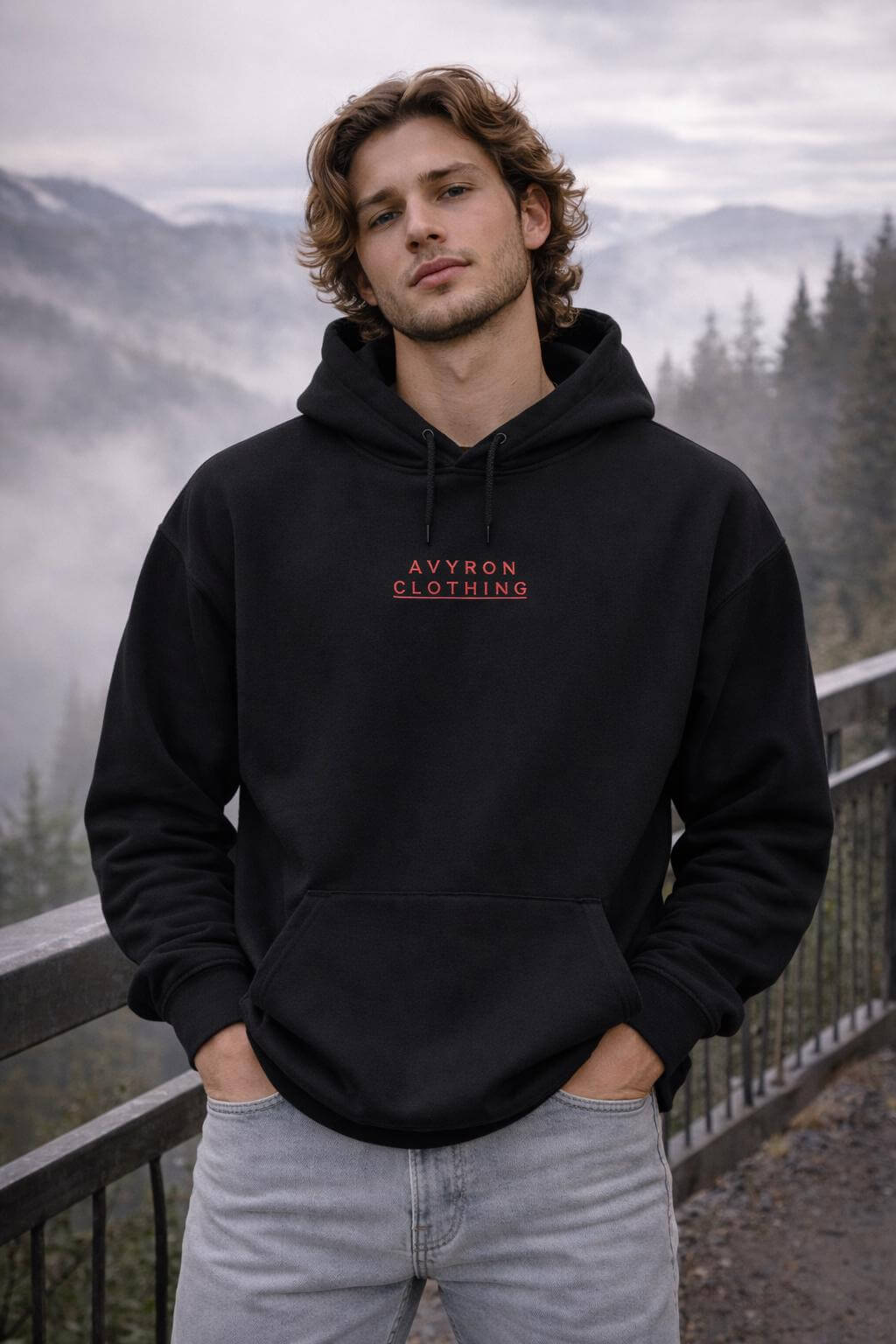 Avyron Clothing skull rose thorn graphic hoodie pullover