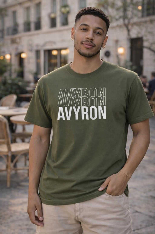 Avyron Clothing repeat logo black graphic t-shirt