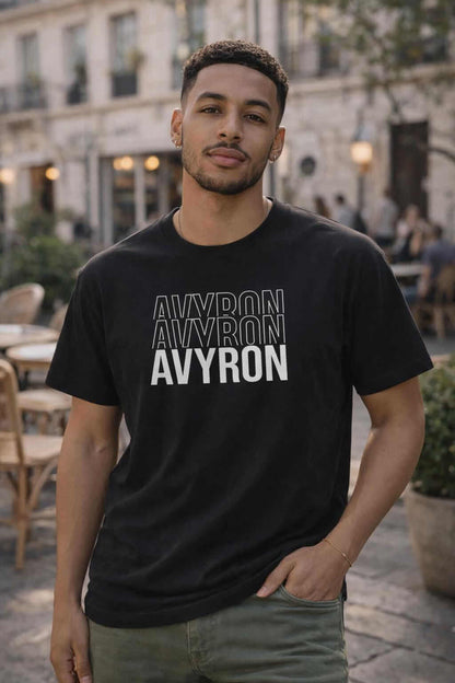 Avyron Clothing repeat logo black graphic t-shirt