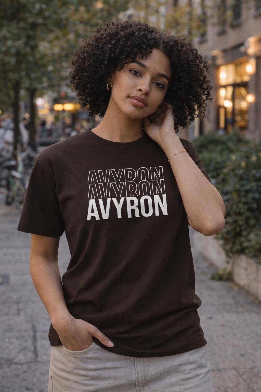Avyron Clothing repeat logo black graphic t-shirt