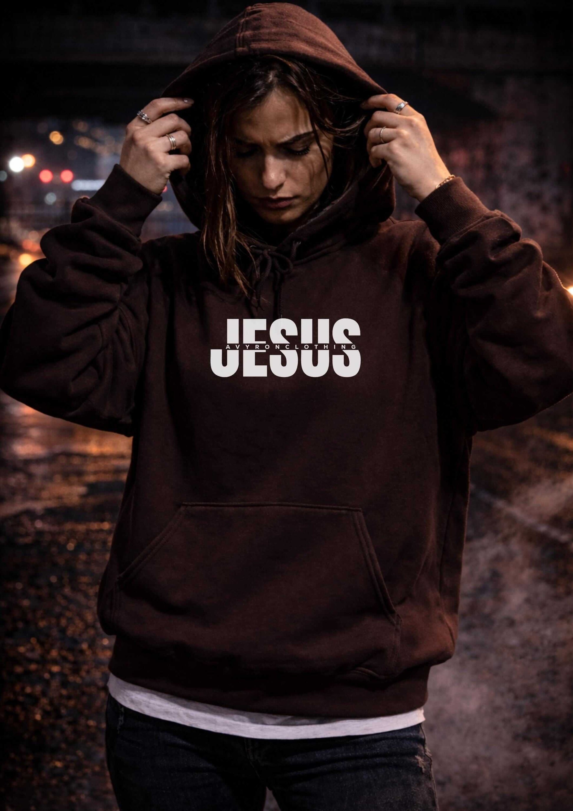 Avyron Clothing Jesus skull flame crown of thorns hoodie