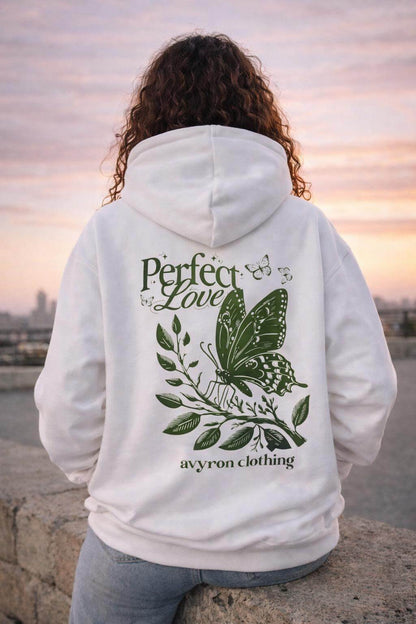 Avyron Clothing perfect love butterfly floral nature design hoodie